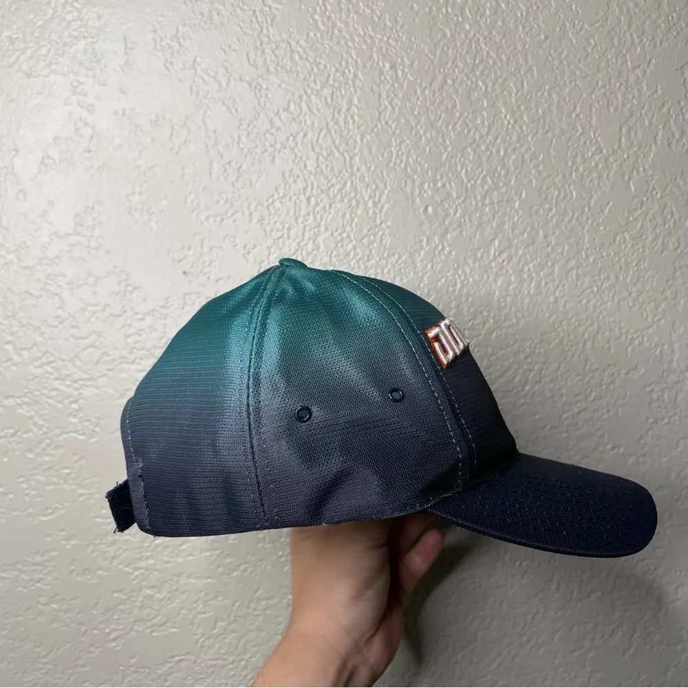 Vintage Miami Dolphins Puma Strapback Hat Cap Embroidered Blue Gradient Ombré